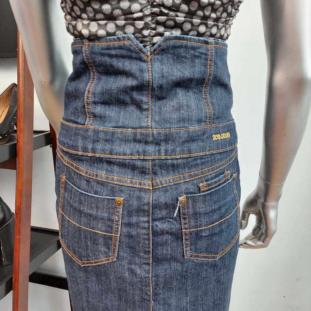 ZCO High Waisted Stretch Denim Pencil Skirt - Picture 8 of 11